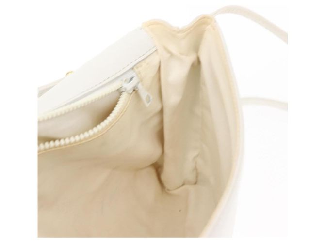 Céline Borsa a Spalla in Pelle Bianca e Oro Auth BA7313 Bianco D'oro - vista 21