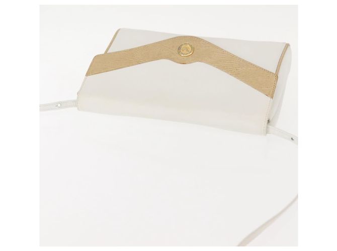Céline Borsa a Spalla in Pelle Bianca e Oro Auth BA7313 Bianco D'oro - vista 6