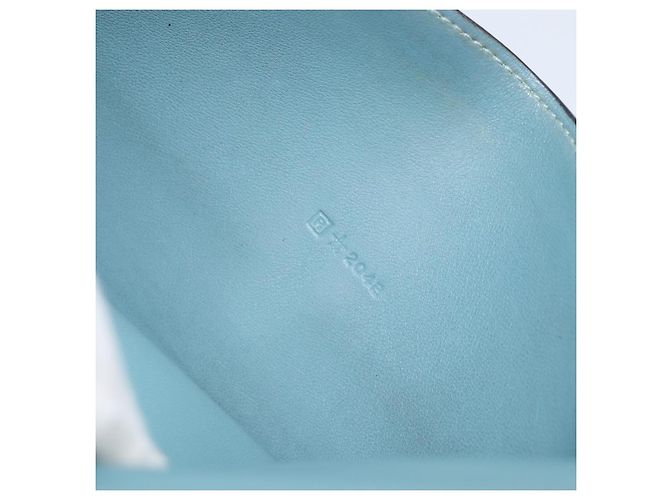 Hermès HERMES Dogon Lange Geldbörse Leder Hellblau Silber Auth am9479 - Ansicht 12