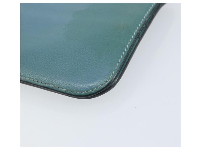 Hermès HERMES Dogon Lange Geldbörse Leder Hellblau Silber Auth am9479 - Ansicht 14