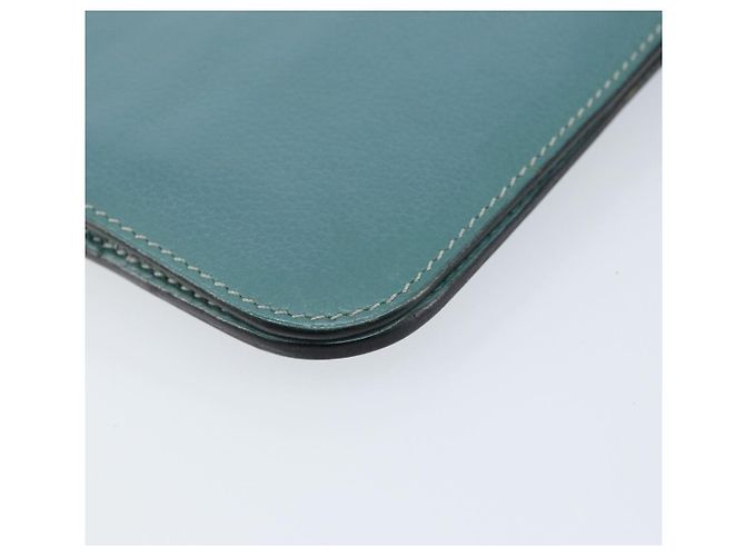 Hermès HERMES Dogon Lange Geldbörse Leder Hellblau Silber Auth am9479 - Ansicht 15