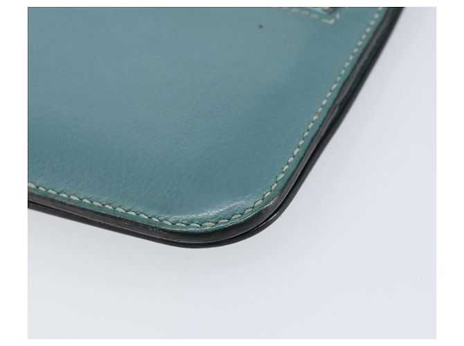 Hermès HERMES Dogon Lange Geldbörse Leder Hellblau Silber Auth am9479 - Ansicht 16