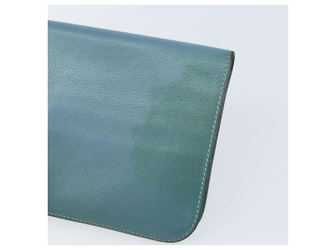 Hermès HERMES Dogon Lange Geldbörse Leder Hellblau Silber Auth am9479 - Ansicht 7