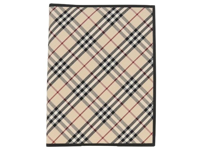 Custodia per pianificatore in tela e pelle a quadri Nova di BURBERRY beige e nera 146241 Auth am9392V - vista 13