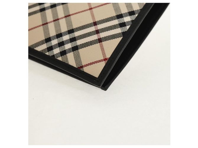 Custodia per pianificatore in tela e pelle a quadri Nova di BURBERRY beige e nera 146241 Auth am9392V - vista 14