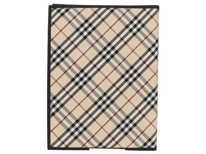 Custodia per pianificatore in tela e pelle a quadri Nova di BURBERRY beige e nera 146241 Auth am9392V - vista 2