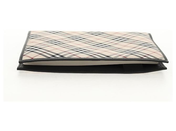 Custodia per pianificatore in tela e pelle a quadri Nova di BURBERRY beige e nera 146241 Auth am9392V - vista 3
