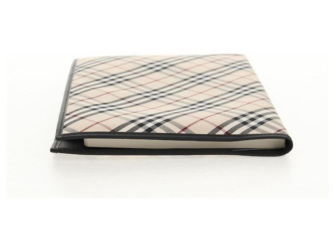 Custodia per pianificatore in tela e pelle a quadri Nova di BURBERRY beige e nera 146241 Auth am9392V - vista 5