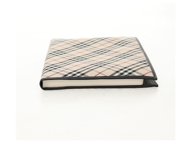 Custodia per pianificatore in tela e pelle a quadri Nova di BURBERRY beige e nera 146241 Auth am9392V - vista 6