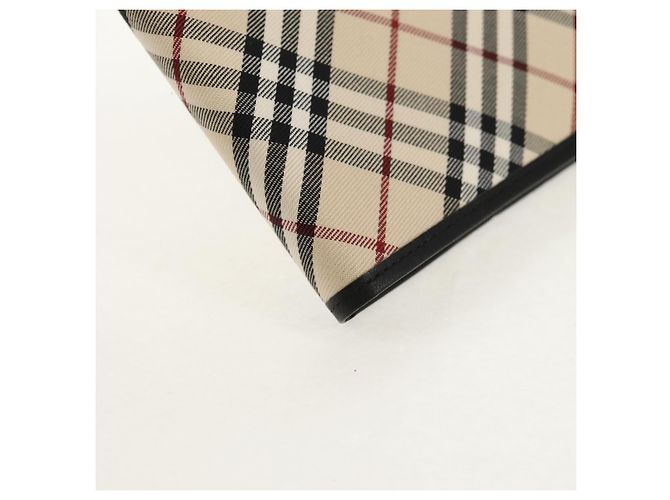 Custodia per pianificatore in tela e pelle a quadri Nova di BURBERRY beige e nera 146241 Auth am9392V - vista 7
