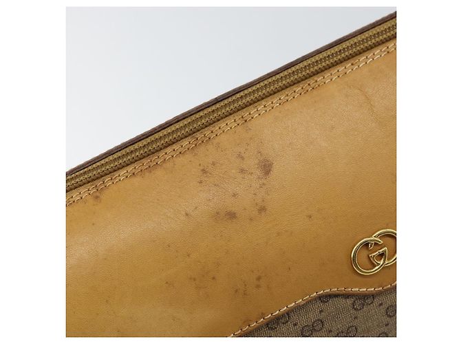 Gucci Borsa a Spalla Micro GG Supreme PVC Beige Oro 001 58 4001 Auth 149982 D'oro - vista 10