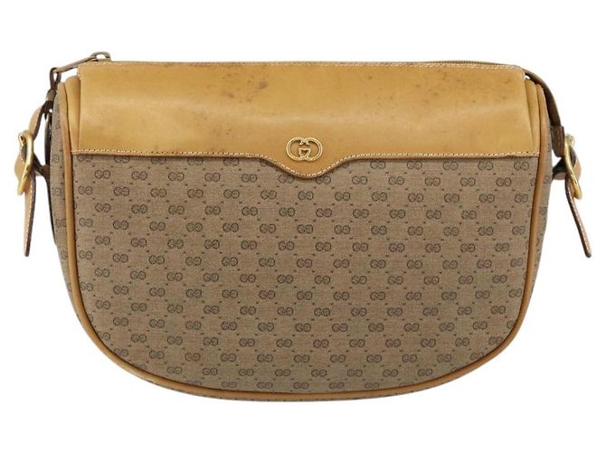 Gucci Borsa a Spalla Micro GG Supreme PVC Beige Oro 001 58 4001 Auth 149982 D'oro - vista 13