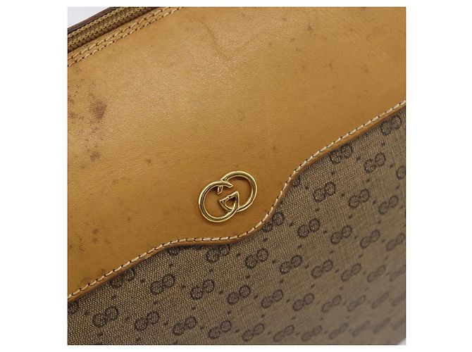Gucci Borsa a Spalla Micro GG Supreme PVC Beige Oro 001 58 4001 Auth 149982 D'oro - vista 18