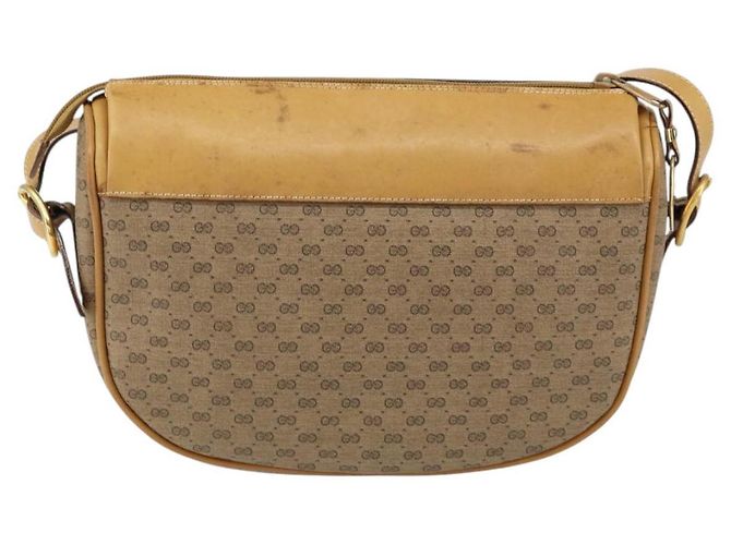 Gucci Borsa a Spalla Micro GG Supreme PVC Beige Oro 001 58 4001 Auth 149982 D'oro - vista 2
