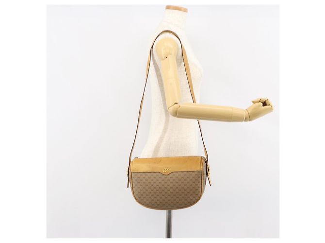 Gucci Borsa a Spalla Micro GG Supreme PVC Beige Oro 001 58 4001 Auth 149982 D'oro - vista 23