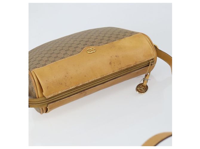 Gucci Borsa a Spalla Micro GG Supreme PVC Beige Oro 001 58 4001 Auth 149982 D'oro - vista 6