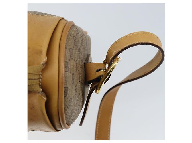 Gucci Borsa a Spalla Micro GG Supreme PVC Beige Oro 001 58 4001 Auth 149982 D'oro - vista 9