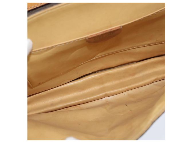Céline Borsa a Spalla in Tela Macadam CELINE in Pelle PVC Marrone Oro Auth 150050 D'oro - vista 11