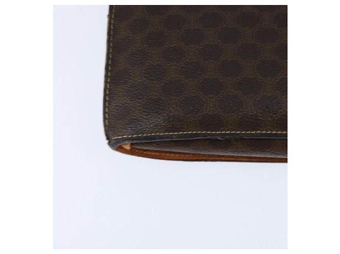 Céline Borsa a Spalla in Tela Macadam CELINE in Pelle PVC Marrone Oro Auth 150050 D'oro - vista 15