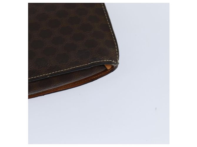 Céline Borsa a Spalla in Tela Macadam CELINE in Pelle PVC Marrone Oro Auth 150050 D'oro - vista 16