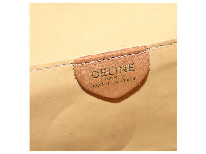 Céline Borsa a Spalla in Tela Macadam CELINE in Pelle PVC Marrone Oro Auth 150050 D'oro - vista 18