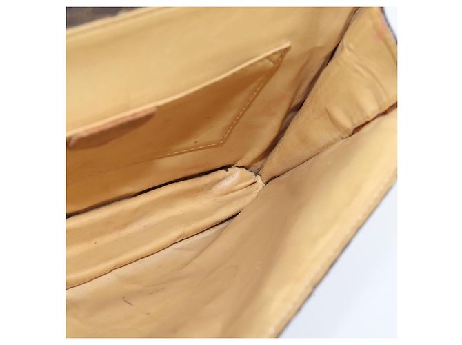 Céline Borsa a Spalla in Tela Macadam CELINE in Pelle PVC Marrone Oro Auth 150050 D'oro - vista 19