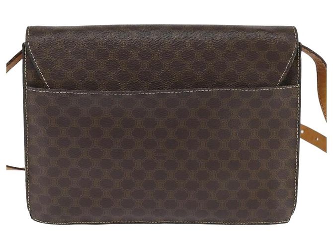 Céline Borsa a Spalla in Tela Macadam CELINE in Pelle PVC Marrone Oro Auth 150050 D'oro - vista 2