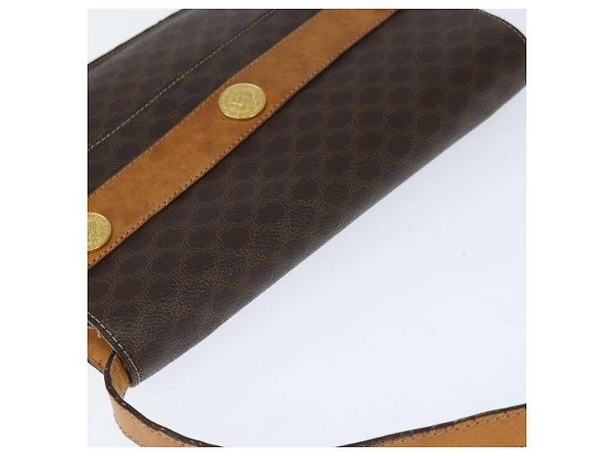 Céline Borsa a Spalla in Tela Macadam CELINE in Pelle PVC Marrone Oro Auth 150050 D'oro - vista 6