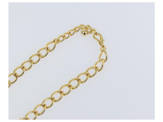 Collana a catena Christian Dior in metallo dorato Auth am9415V - vista 10