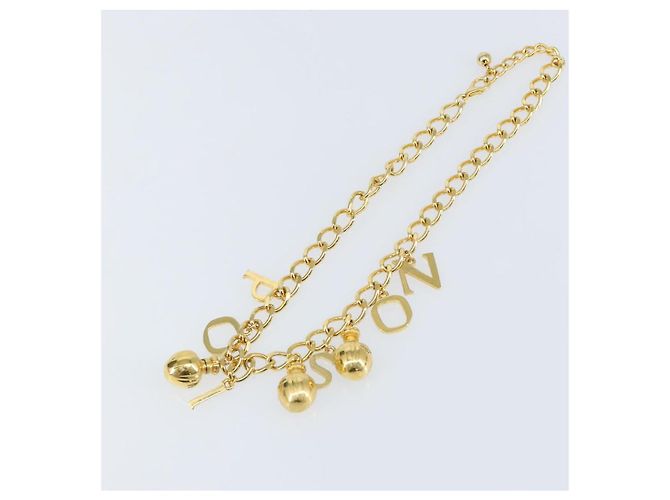 Collana a catena Christian Dior in metallo dorato Auth am9415V - vista 2