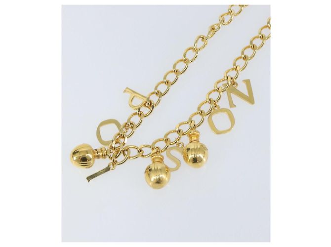 Collana a catena Christian Dior in metallo dorato Auth am9415V - vista 3