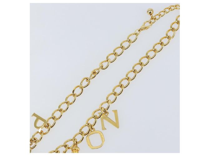 Collana a catena Christian Dior in metallo dorato Auth am9415V - vista 4