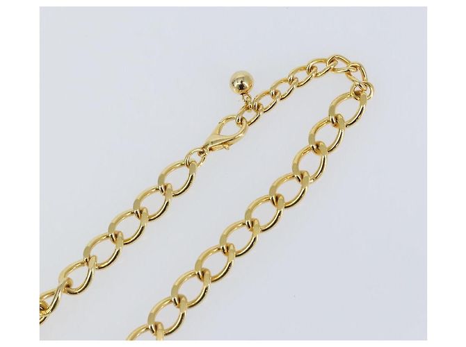 Collana a catena Christian Dior in metallo dorato Auth am9415V - vista 5