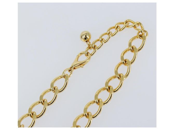 Collana a catena Christian Dior in metallo dorato Auth am9415V - vista 6