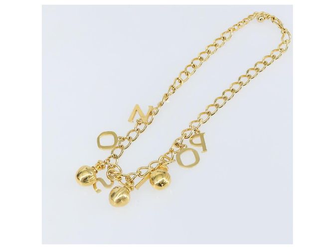 Collana a catena Christian Dior in metallo dorato Auth am9415V - vista 7