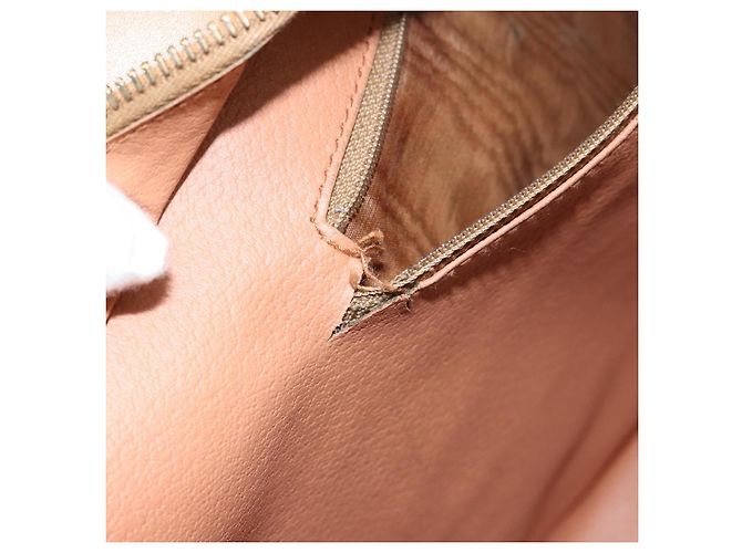 Céline Borsa a Spalla in Tela Macadam CELINE PVC Beige Oro Auth gh1092 D'oro - vista 10