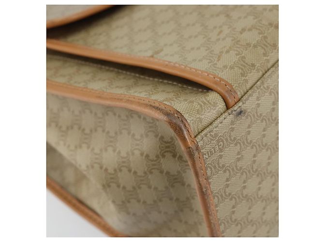 Céline Borsa a Spalla in Tela Macadam CELINE PVC Beige Oro Auth gh1092 D'oro - vista 15