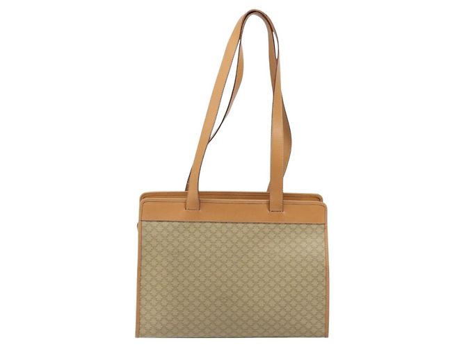 Céline Borsa a Spalla in Tela Macadam CELINE PVC Beige Oro Auth gh1092 D'oro - vista 2
