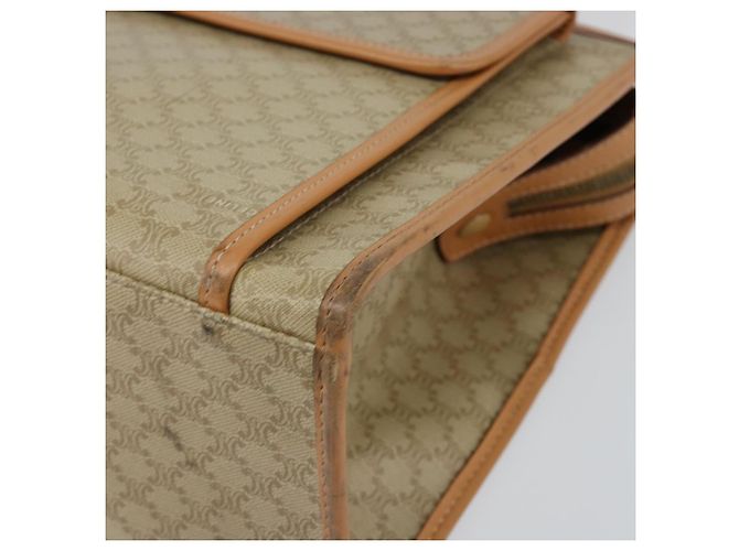 Céline Borsa a Spalla in Tela Macadam CELINE PVC Beige Oro Auth gh1092 D'oro - vista 8