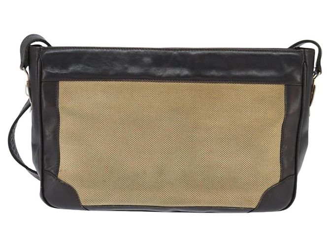 Céline Borsa a Spalla CELINE in Tela Beige Oro Auth 149192 D'oro - vista 2