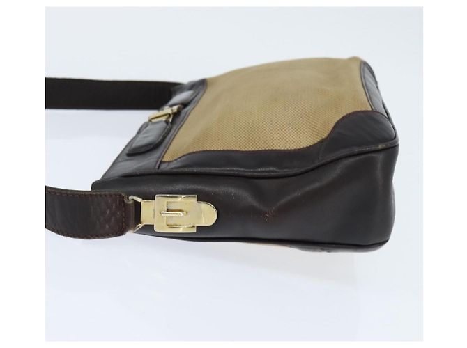 Céline Borsa a Spalla CELINE in Tela Beige Oro Auth 149192 D'oro - vista 3