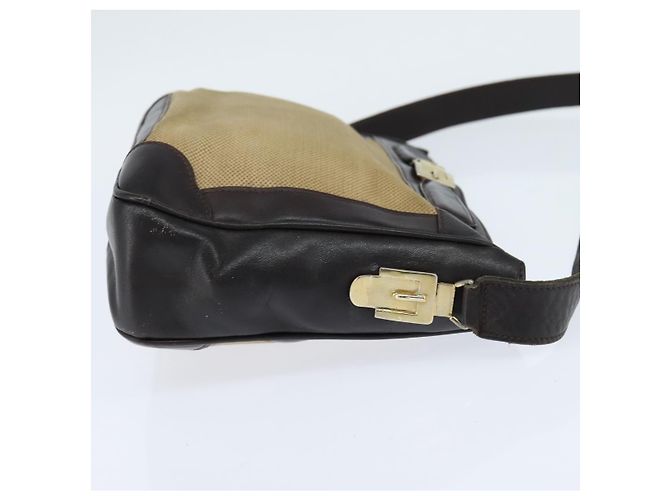 Céline Borsa a Spalla CELINE in Tela Beige Oro Auth 149192 D'oro - vista 4