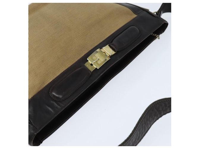 Céline Borsa a Spalla CELINE in Tela Beige Oro Auth 149192 D'oro - vista 6