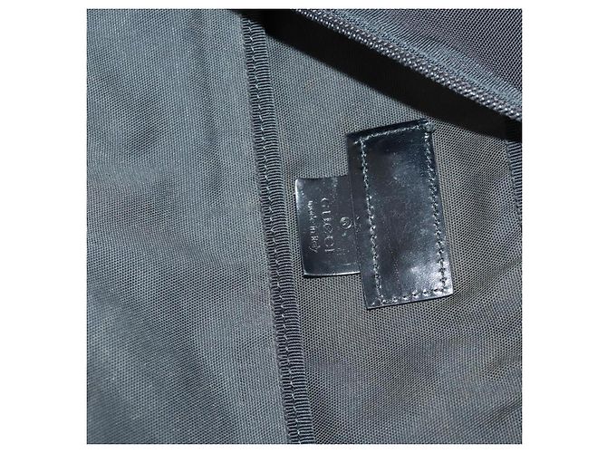 Borsa Boston GUCCI in nylon nero argento 012 0389 Auth bs29901 - vista 20