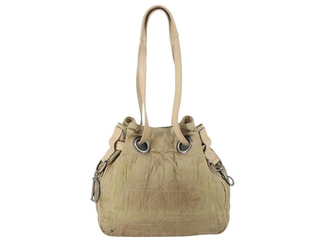 Borsa a Spalla Canage in Nylon Beige Christian Dior Auth bs30247 - vista 13