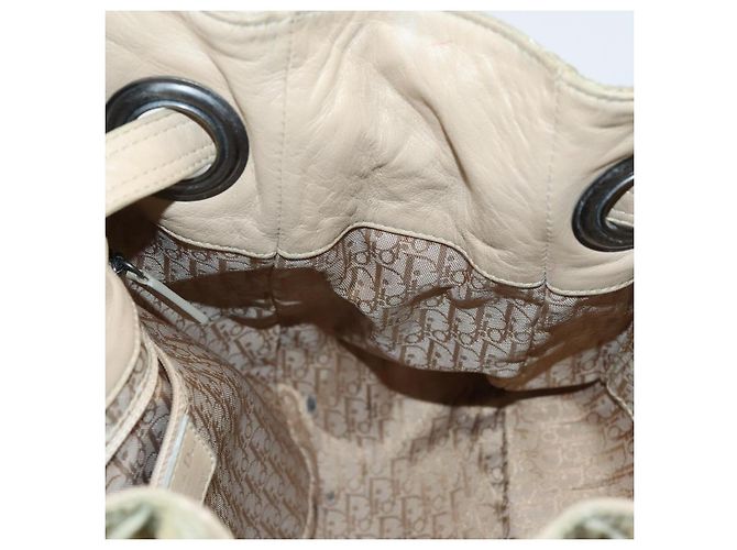 Borsa a Spalla Canage in Nylon Beige Christian Dior Auth bs30247 - vista 17