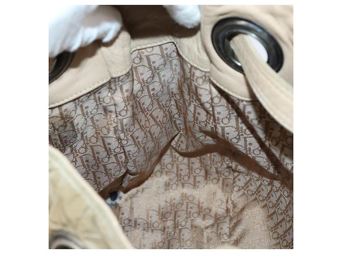 Borsa a Spalla Canage in Nylon Beige Christian Dior Auth bs30247 - vista 18