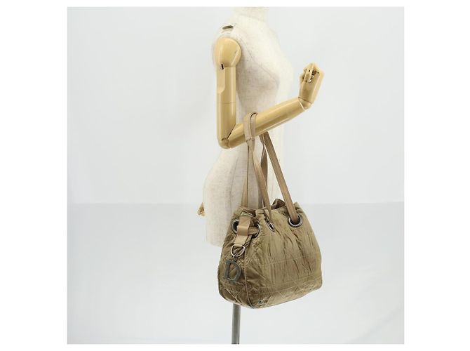 Borsa a Spalla Canage in Nylon Beige Christian Dior Auth bs30247 - vista 21