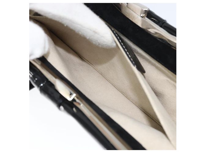 Borsa a Spalla Salvatore Ferragamo Vala Smalto Nero Argento Auth 149147 - vista 20