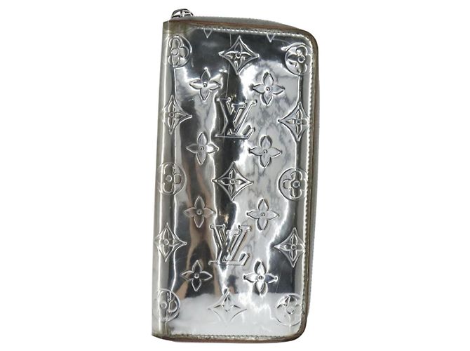 PORTefeuille Zippy Miroir Vertical Louis Vuitton Argent M80808 Authentique bs30443 Argenté - vue 13